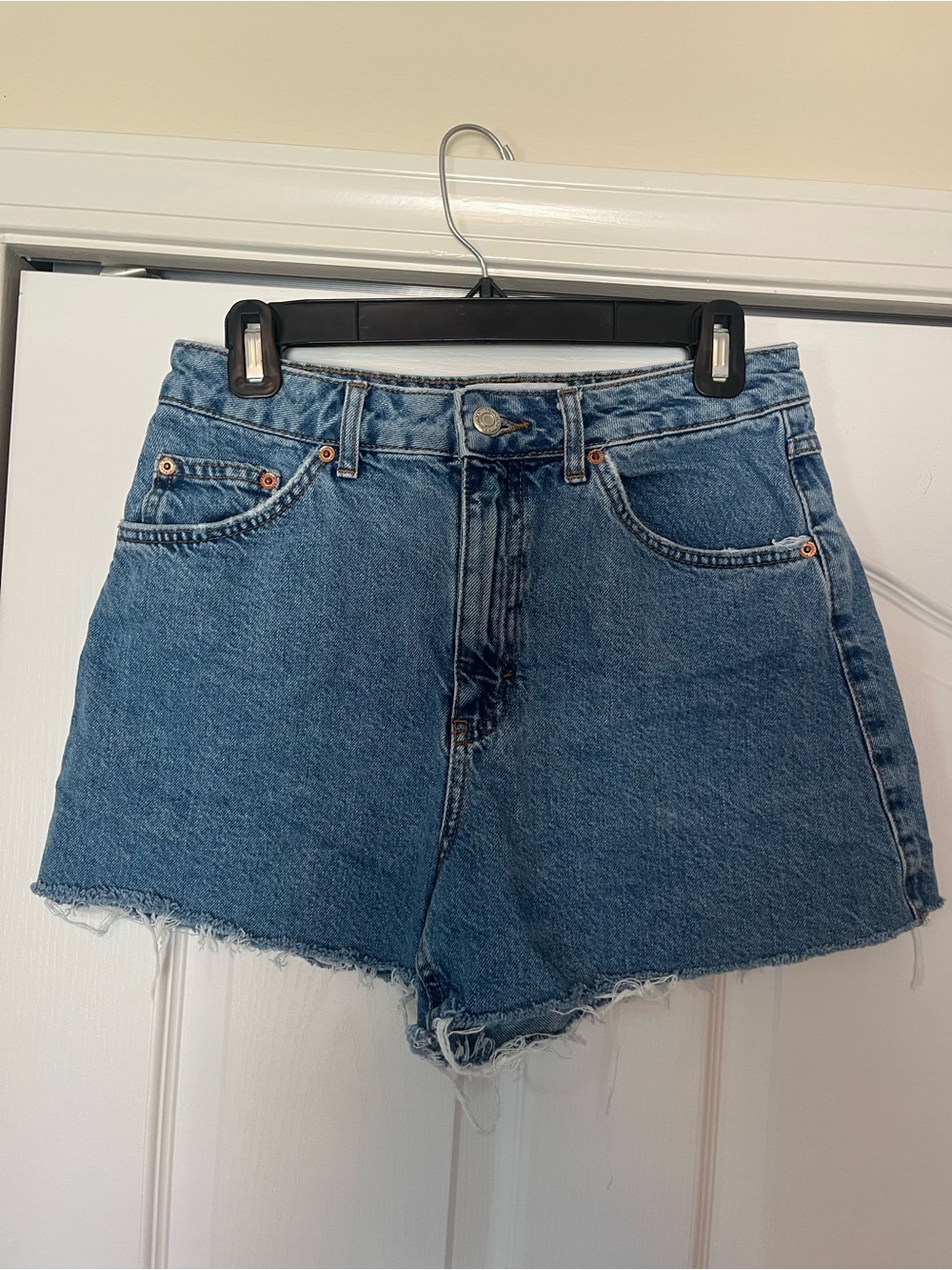 Topshop Classic High-Rise Blue Denim Cutoff Shorts